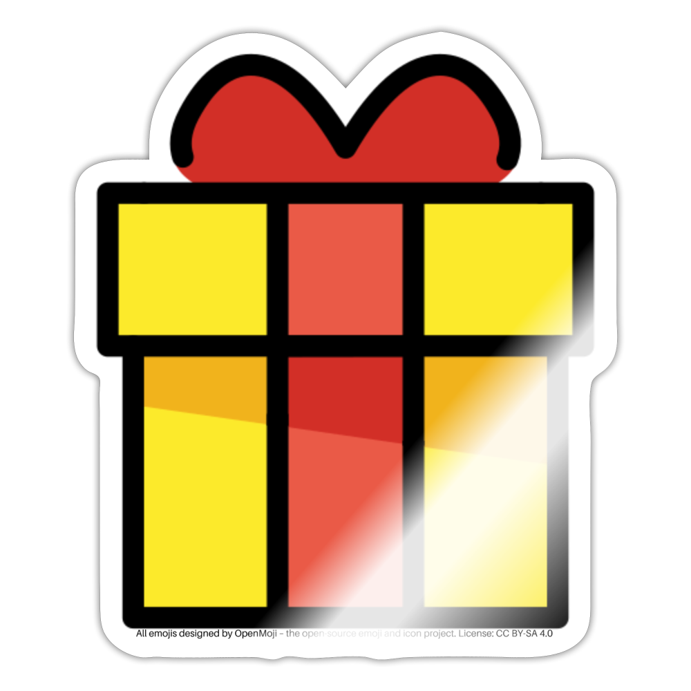 Wrapped Gift Moji Sticker - Emoji.Express - white glossy