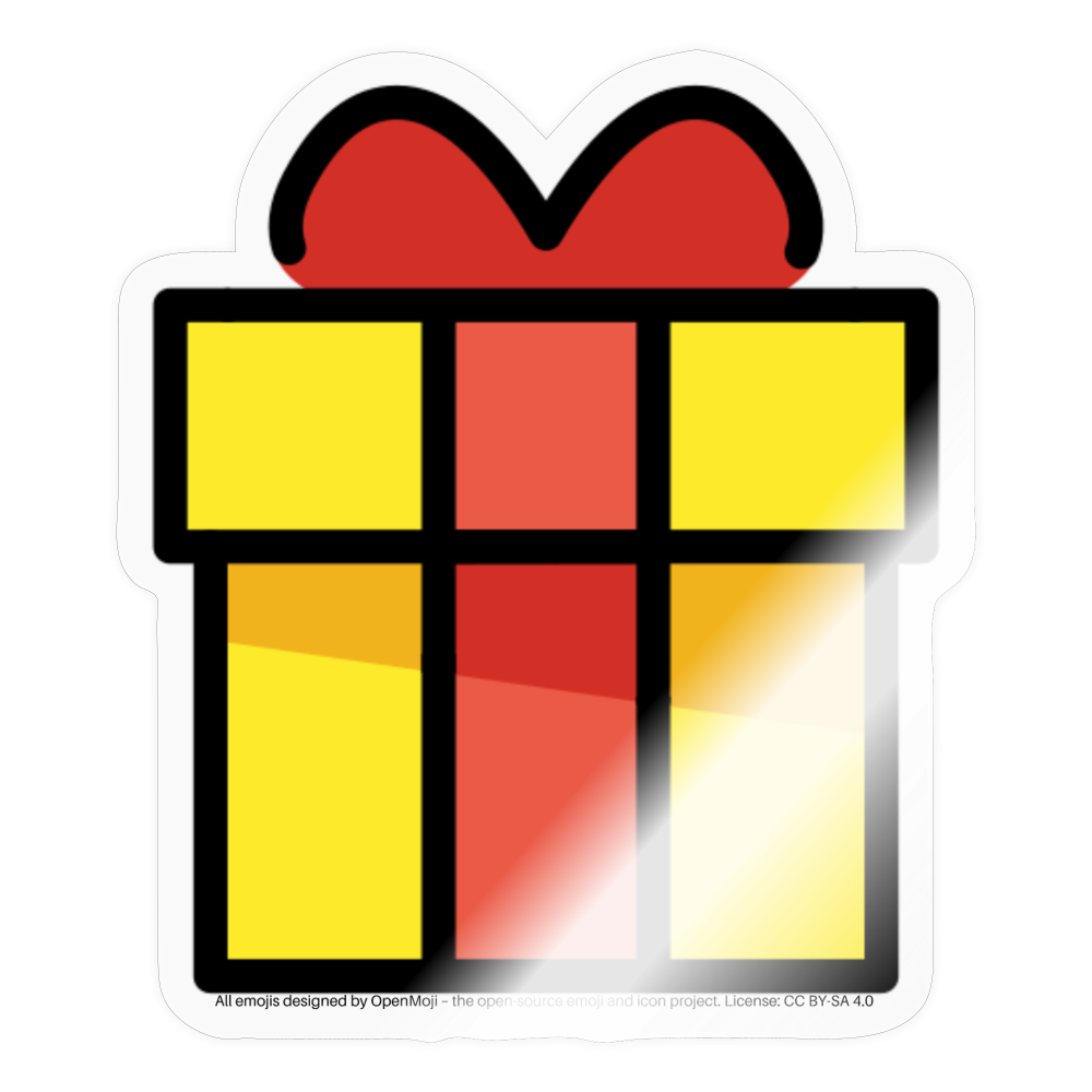 Wrapped Gift Moji Sticker - Emoji.Express - transparent glossy