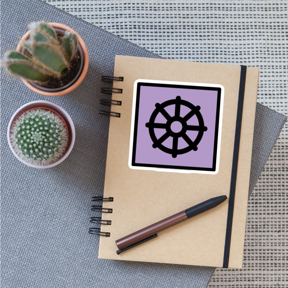 Wheel of Dharma Moji Sticker - Emoji.Express - white matte