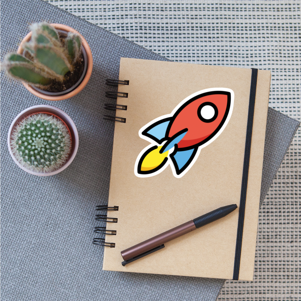 Rocket Moji Sticker - Emoji.Express - white matte
