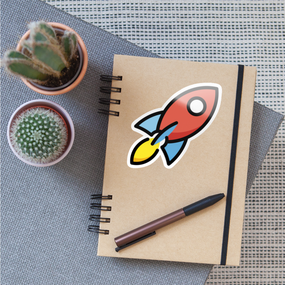 Rocket Moji Sticker - Emoji.Express - white glossy
