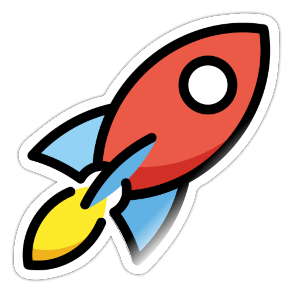 Rocket Moji Sticker - Emoji.Express - white glossy