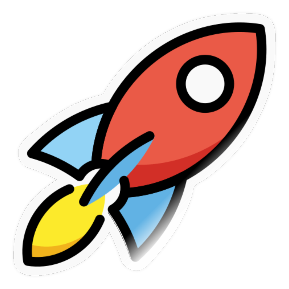 Rocket Moji Sticker - Emoji.Express - transparent glossy