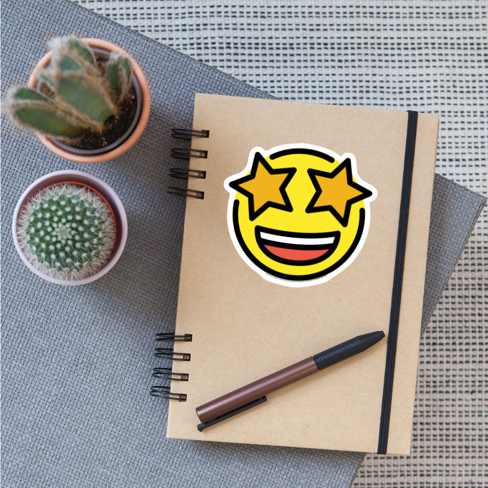 Star Struck Moji Sticker - Emoji.Express - white matte