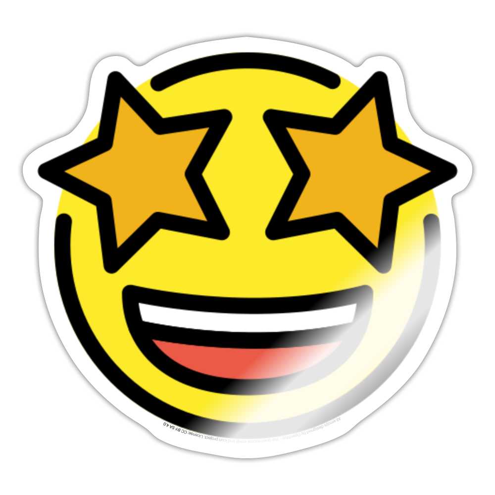 Star Struck Moji Sticker - Emoji.Express - white glossy