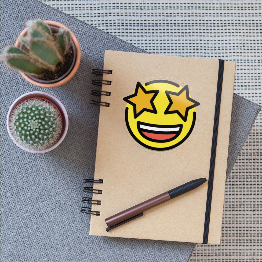 Star Struck Moji Sticker - Emoji.Express - transparent glossy