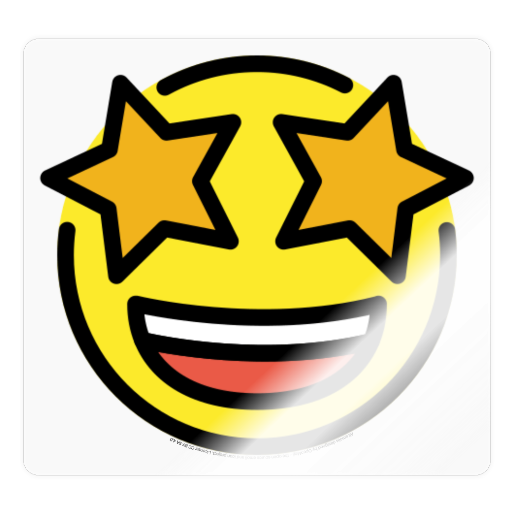 Star Struck Moji Sticker - Emoji.Express - transparent glossy