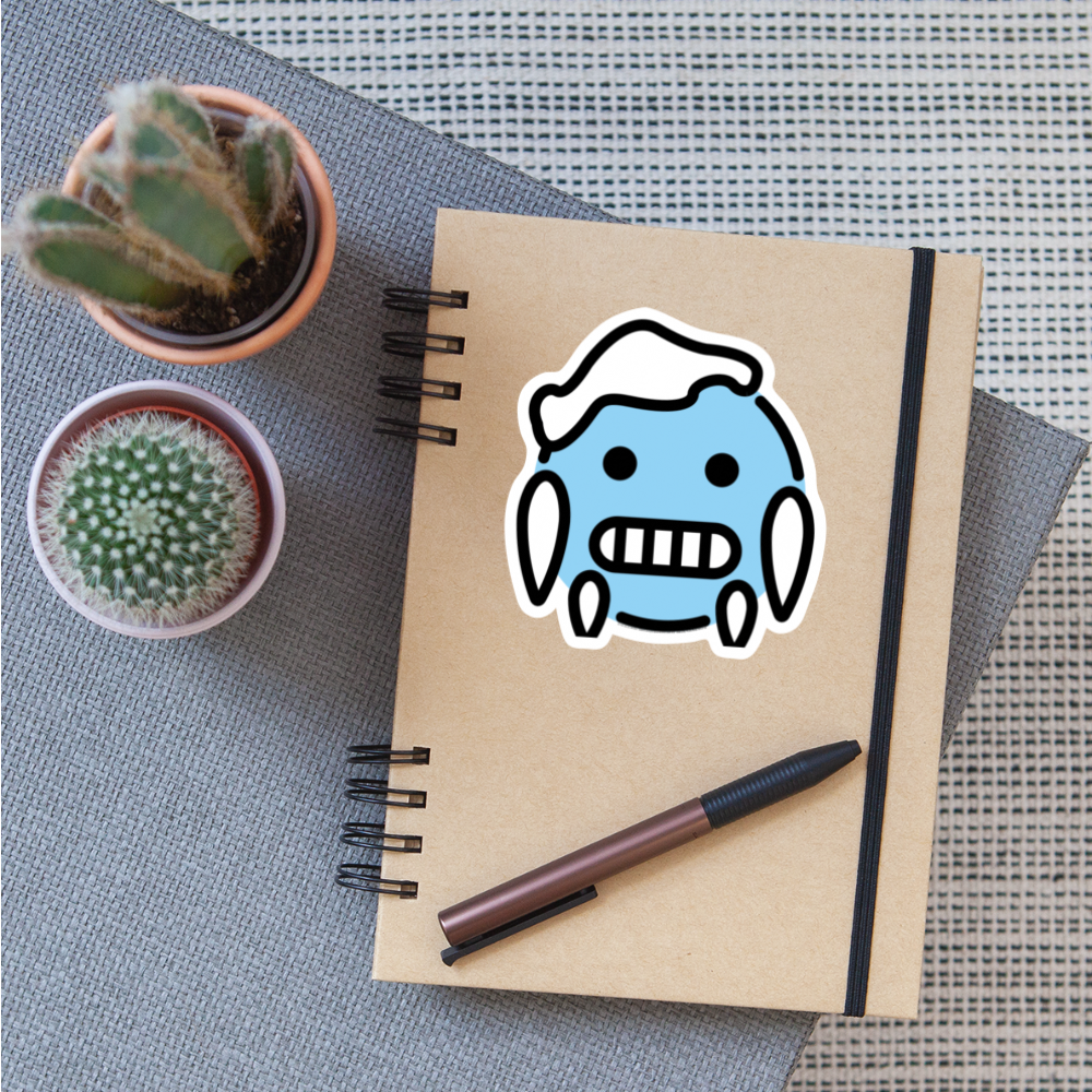 Cold Face Moji Sticker - Emoji.Express - white matte