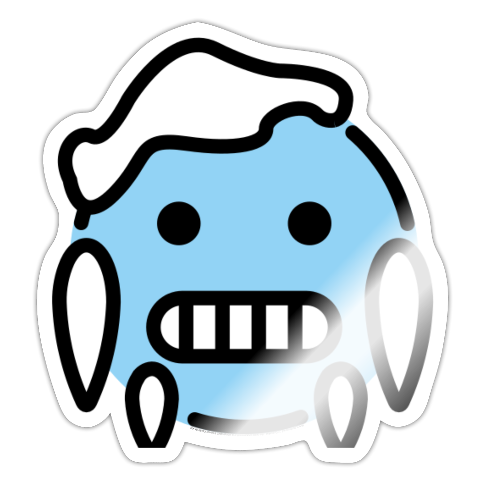 Cold Face Moji Sticker - Emoji.Express - white glossy