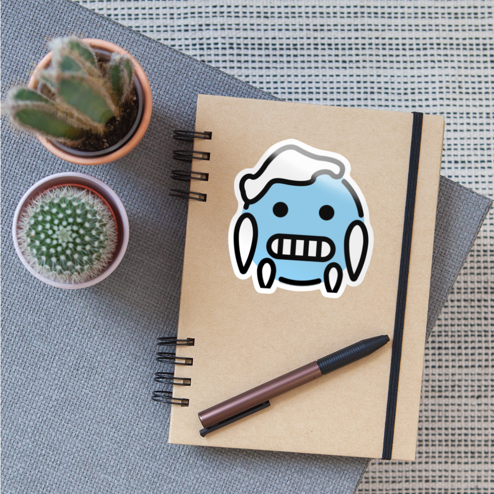 Cold Face Moji Sticker - Emoji.Express - white glossy