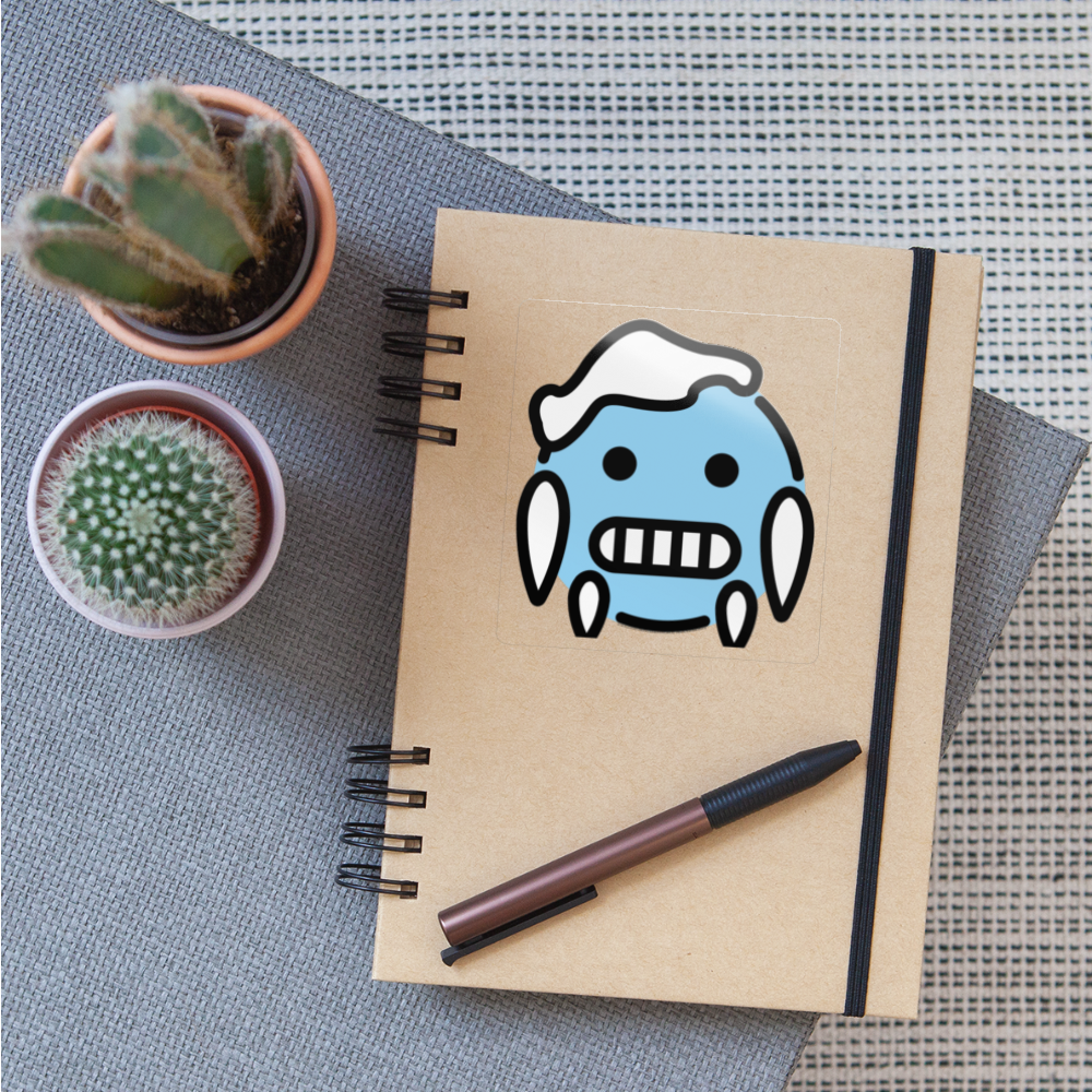 Cold Face Moji Sticker - Emoji.Express - transparent glossy