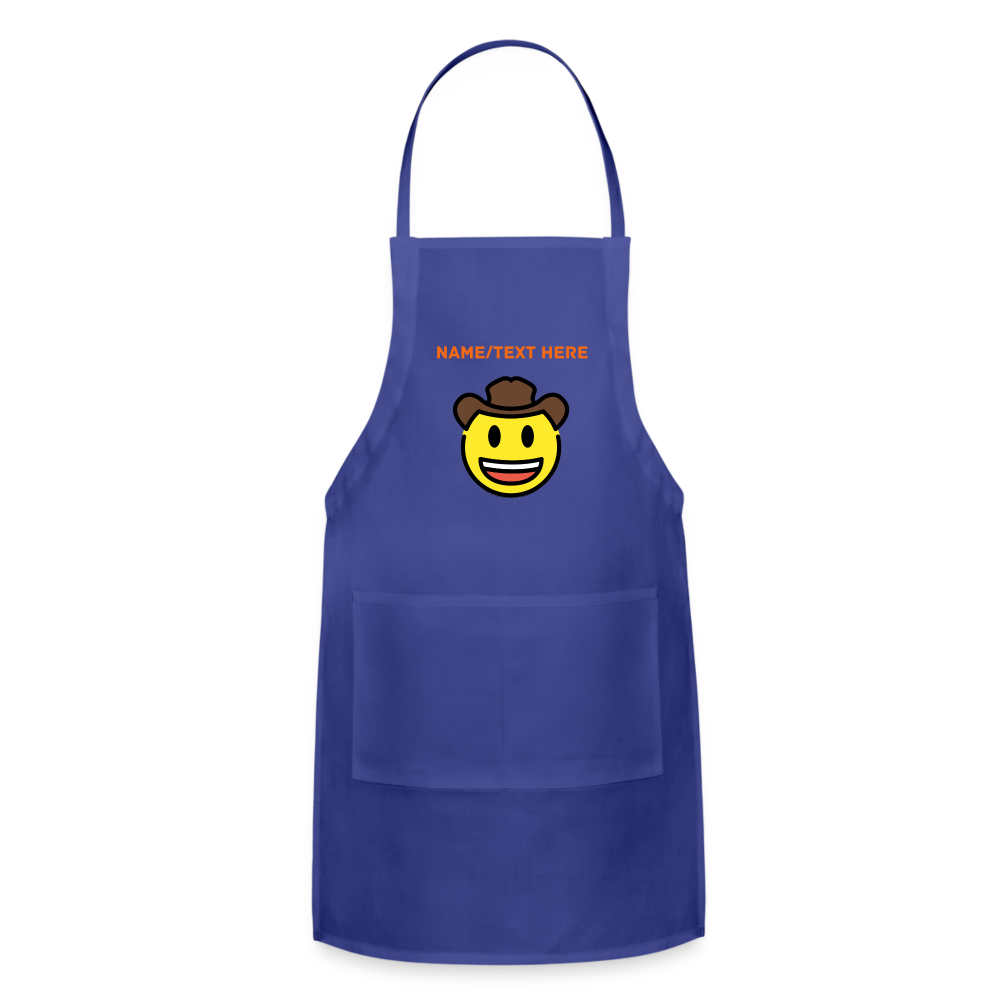 Customizable Cowboy Hat Face Moji Adjustable Apron - Emoji.Express - royal blue