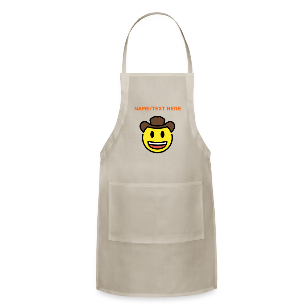 Customizable Cowboy Hat Face Moji Adjustable Apron - Emoji.Express - natural