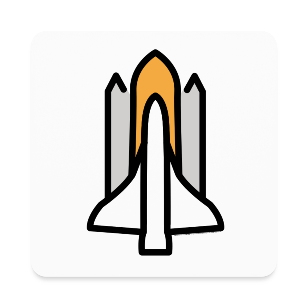 Space Shuttle Moji Square Magnet - Emoji.Express - white