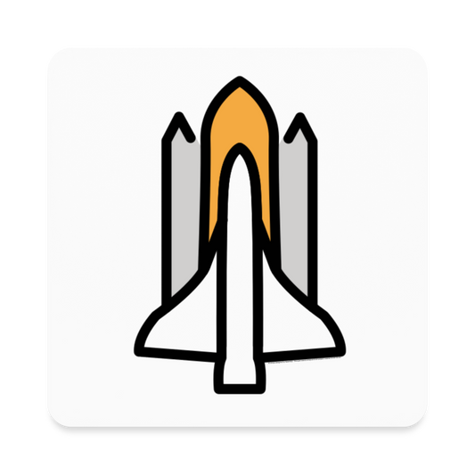Space Shuttle Moji Square Magnet - Emoji.Express - white