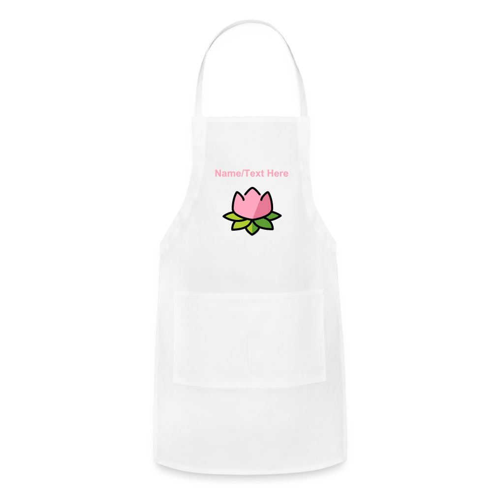 Customizable Lotus Moji Adjustable Apron - Emoji.Express - white