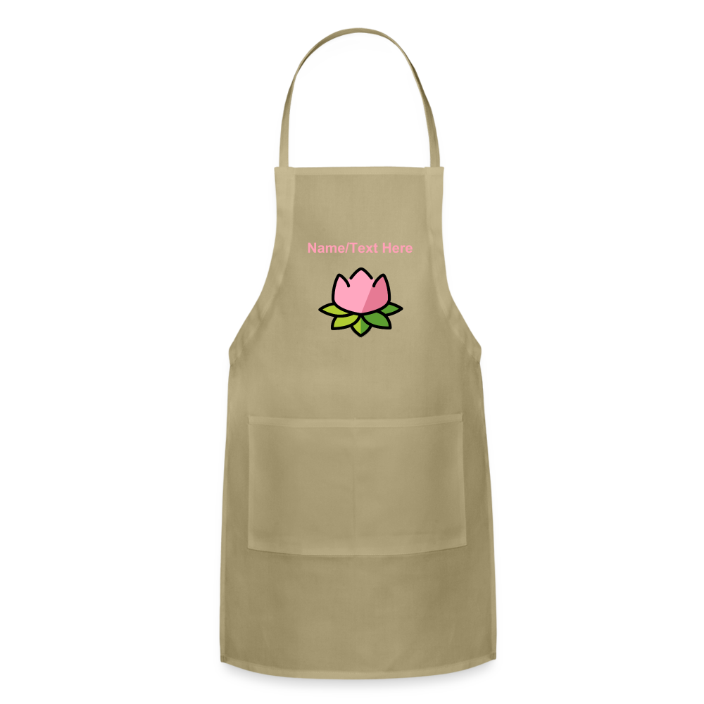Customizable Lotus Moji Adjustable Apron - Emoji.Express - khaki
