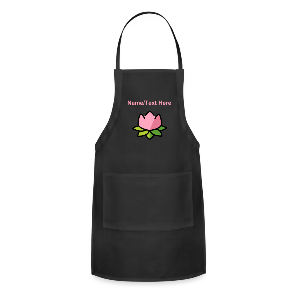 Customizable Lotus Moji Adjustable Apron - Emoji.Express - black