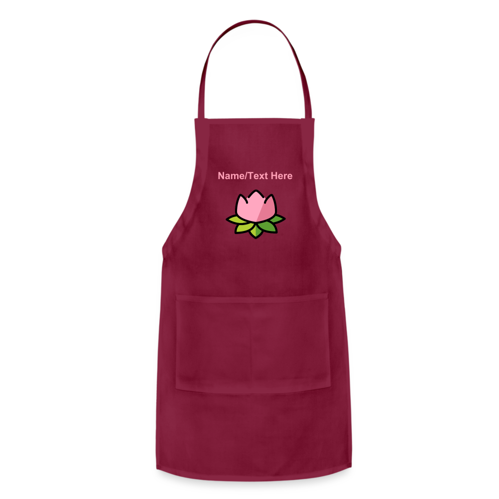 Customizable Lotus Moji Adjustable Apron - Emoji.Express - burgundy