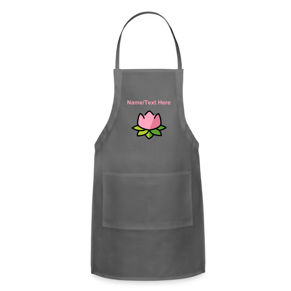 Customizable Lotus Moji Adjustable Apron - Emoji.Express - charcoal
