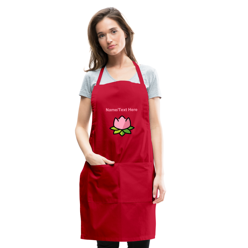 Customizable Lotus Moji Adjustable Apron - Emoji.Express - red