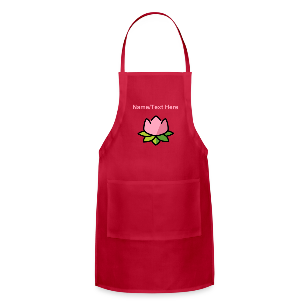 Customizable Lotus Moji Adjustable Apron - Emoji.Express - red