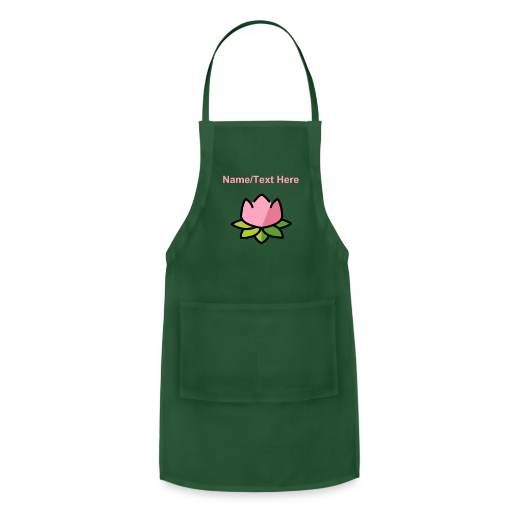 Customizable Lotus Moji Adjustable Apron - Emoji.Express - forest green