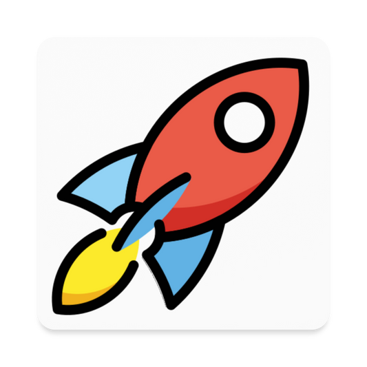 Rocket Moji Square Magnet - Emoji.Express - white