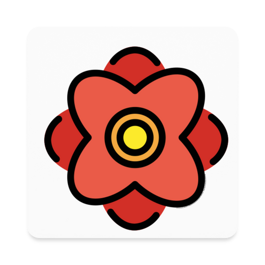 Rosette Moji Square Magnet - Emoji.Express - white