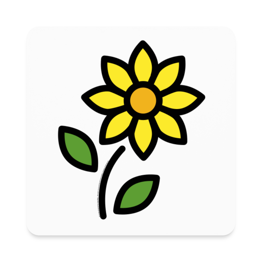 Sunflower Moji Square Magnet - Emoji.Express - white