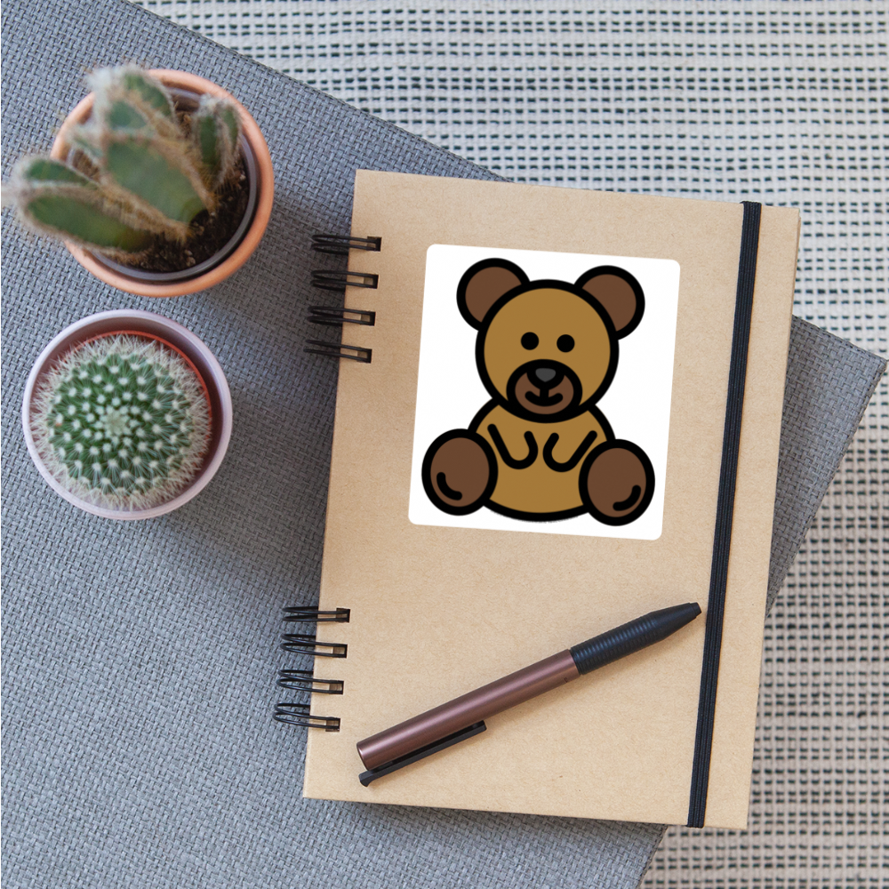 Teddy Bear Moji Sticker - Emoji.Express - white matte