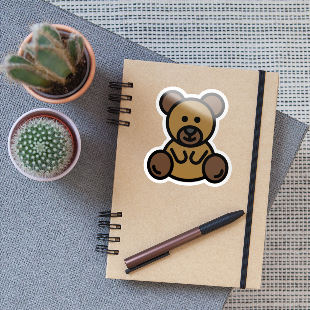 Teddy Bear Moji Sticker - Emoji.Express - white glossy