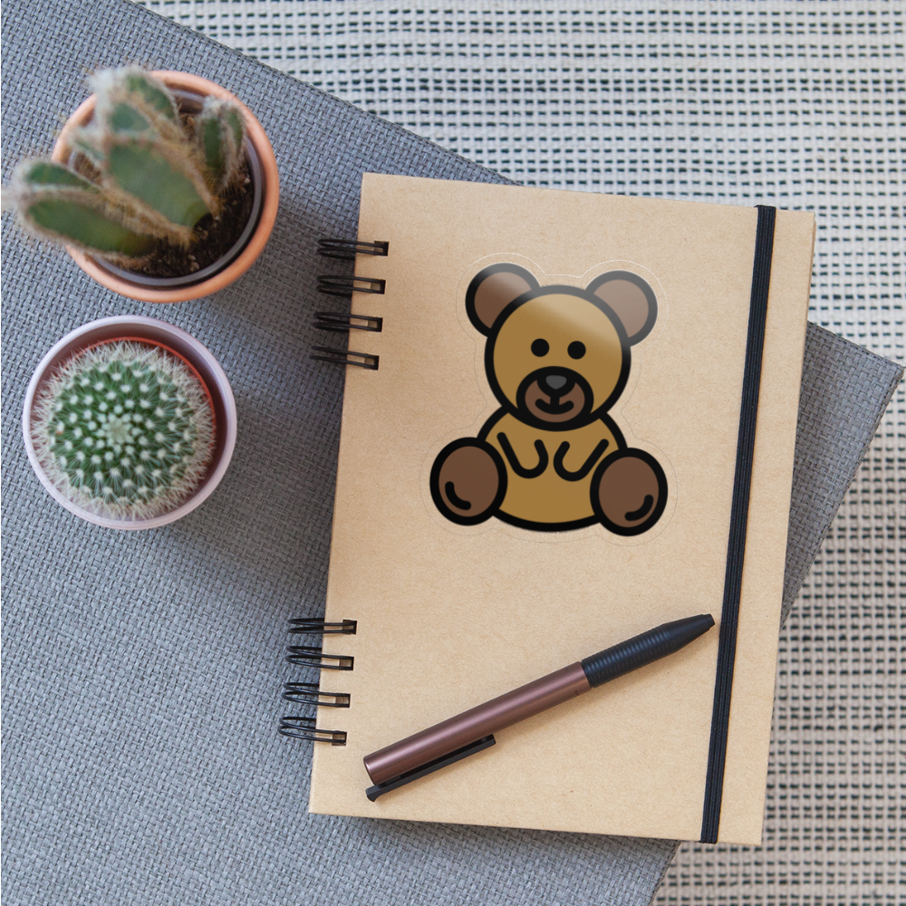 Teddy Bear Moji Sticker - Emoji.Express - transparent glossy