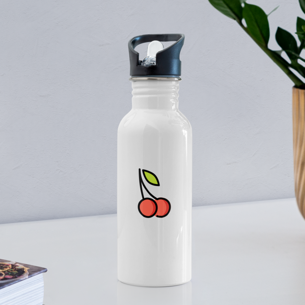 Cherries Moji Water Bottle - Emoji.Express - white