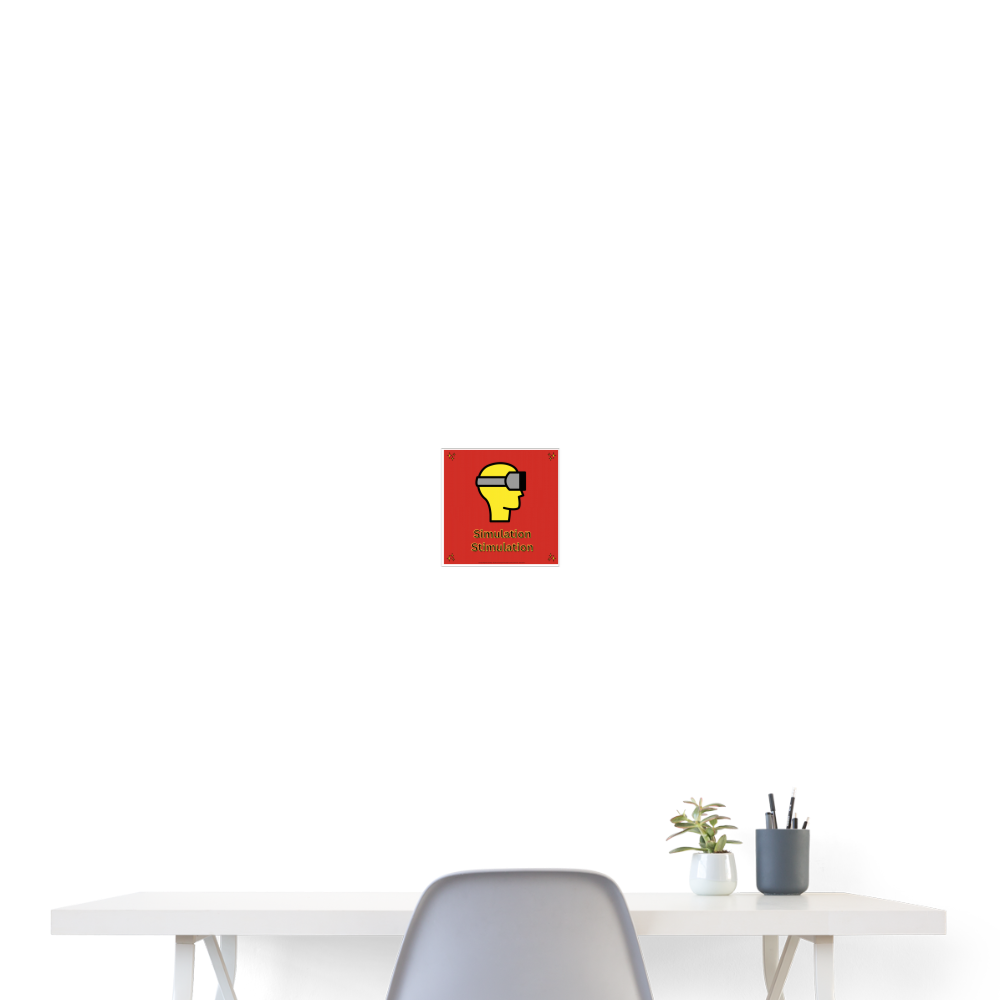 Simulation Stimulation with Virtual Reality + Sparkles Mojis Wall Art 8x8 Poster - Emoji.Express - white