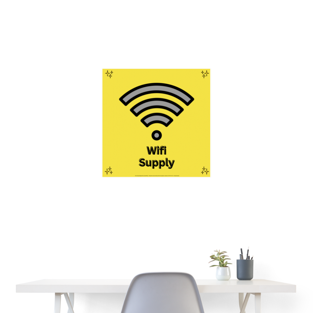 Wifi Supply with Sparkles + Wifi Mojis Wall Art 24x24 Poster - Emoji.Express - white