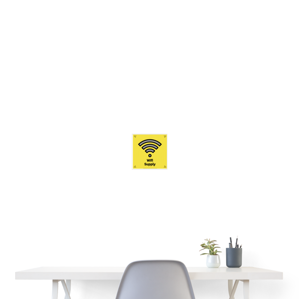 Wifi Supply with Sparkles + Wifi Mojis Wall Art 8x8 Poster - Emoji.Express - white