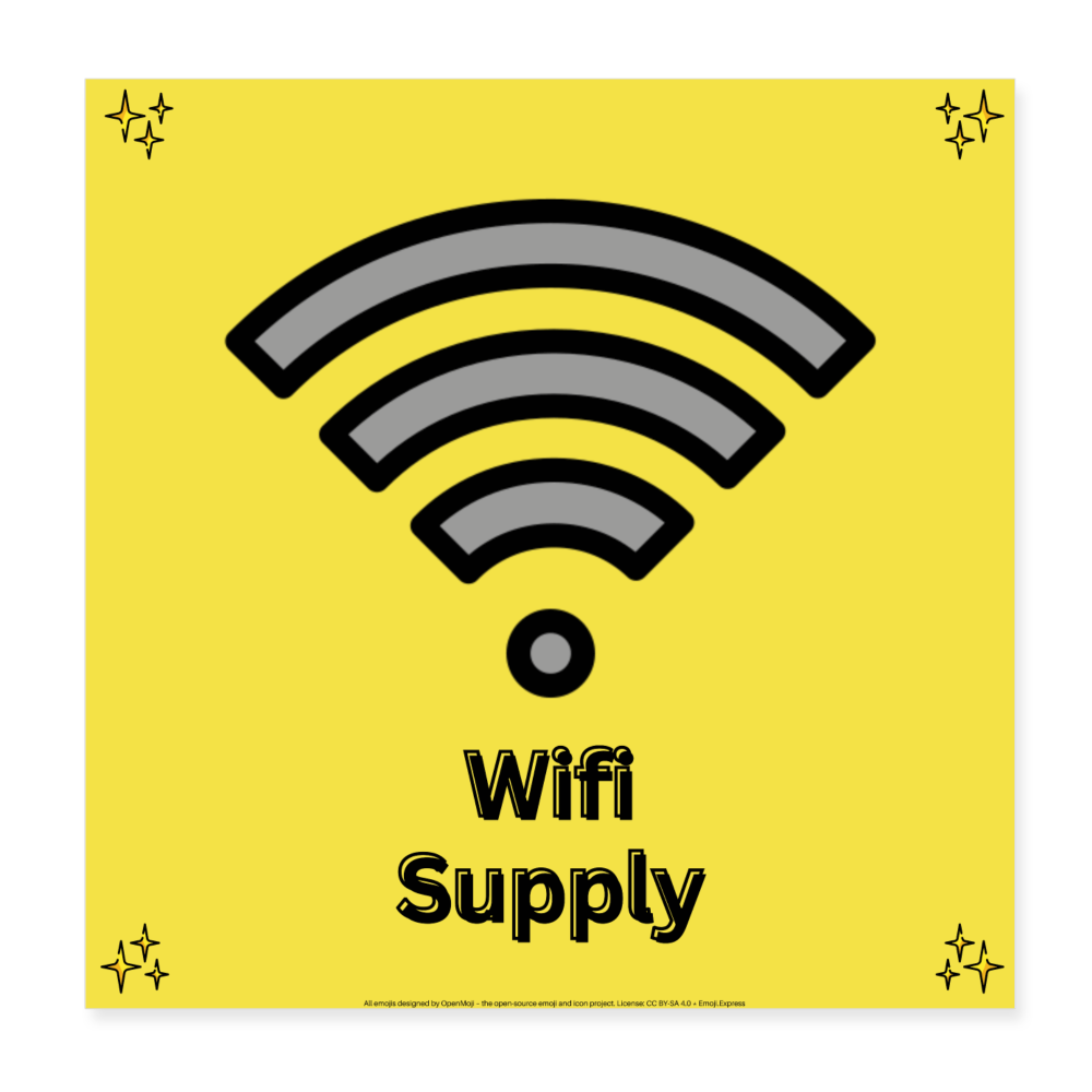 Wifi Supply with Sparkles + Wifi Mojis Wall Art 8x8 Poster - Emoji.Express - white