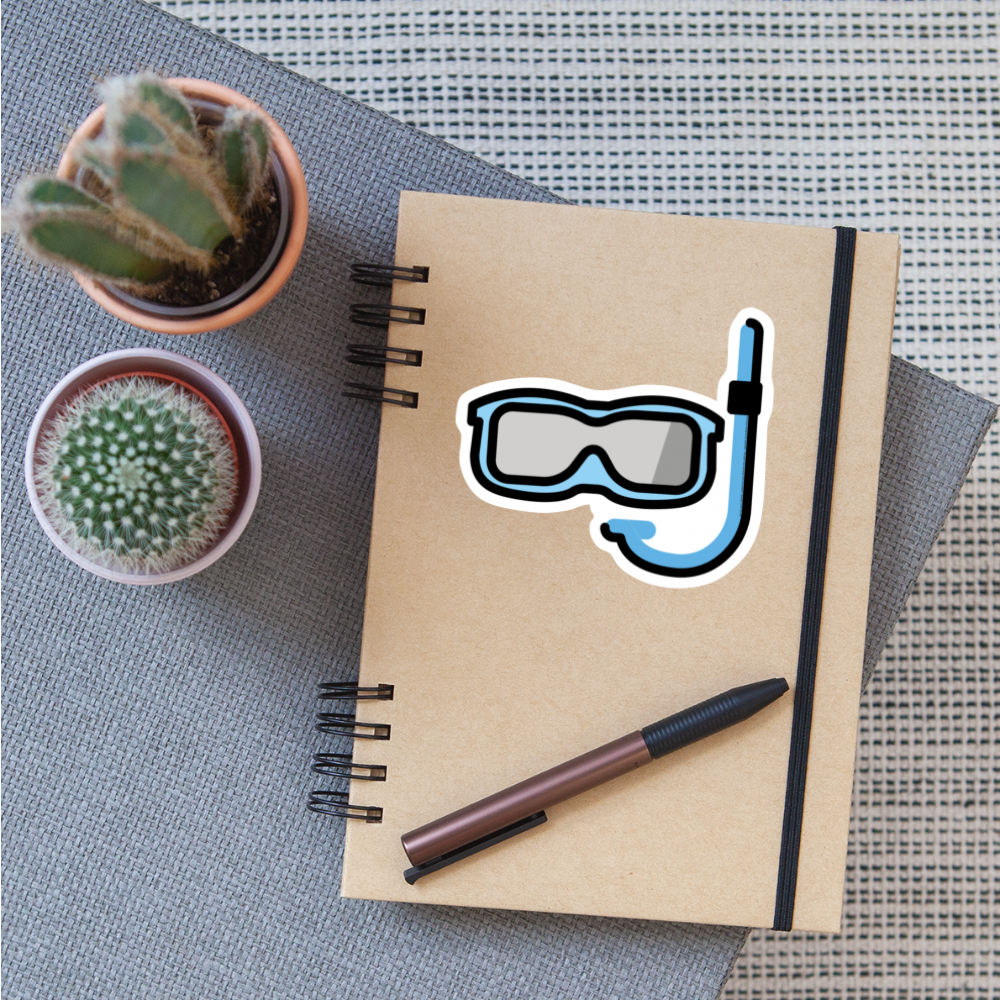 Diving Mask Moji Sticker - Emoji.Express - white matte