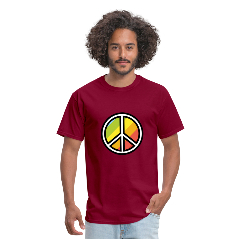 Peace Symbol Moji Unisex Classic T-Shirt - Emoji.Express - burgundy