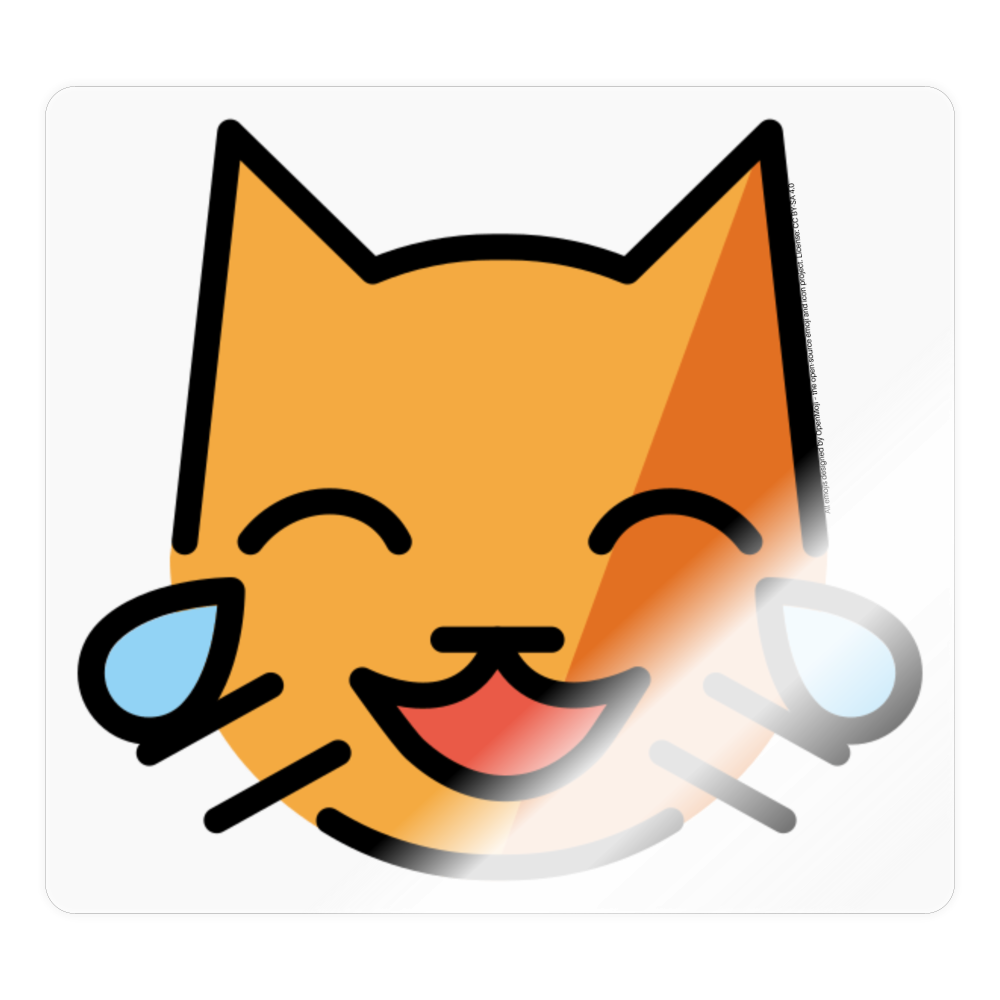 Cat with Tears of Joy Moji Sticker - Emoji.Express - transparent glossy