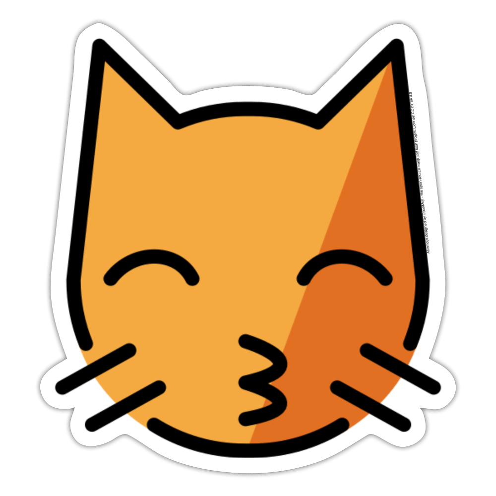 Kissing Cat Moji Sticker - Emoji.Express - white matte