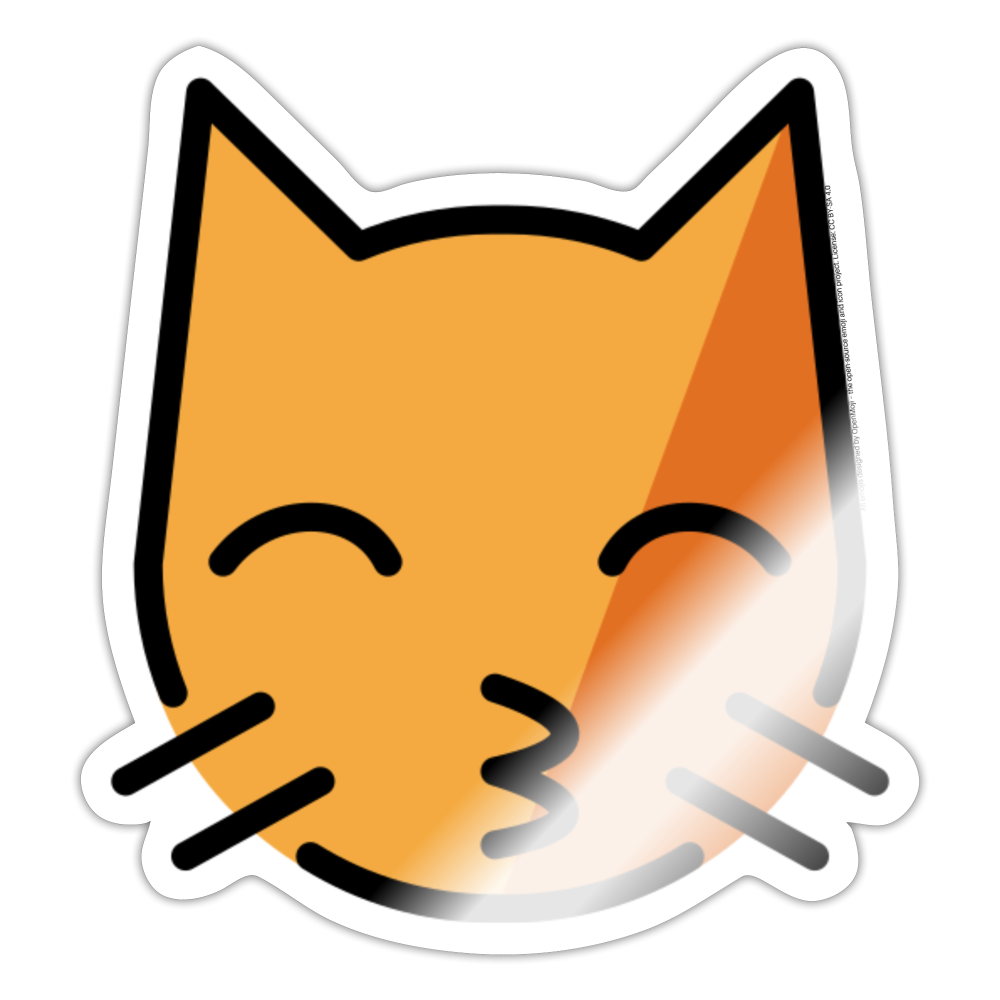 Kissing Cat Moji Sticker - Emoji.Express - white glossy