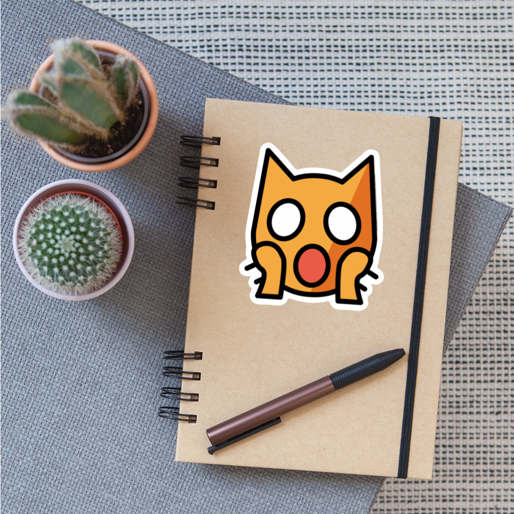 Weary Cat Moji Sticker - Emoji.Express - white matte