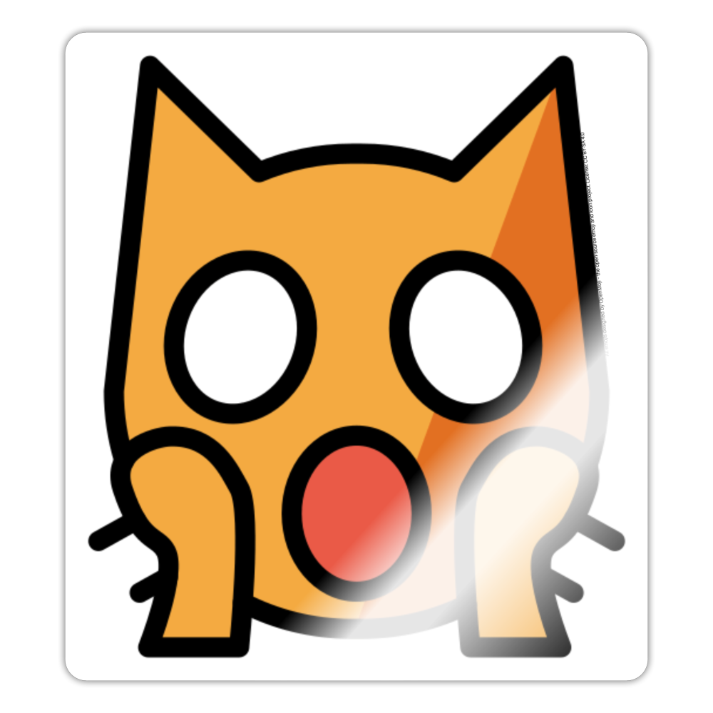 Weary Cat Moji Sticker - Emoji.Express - white glossy