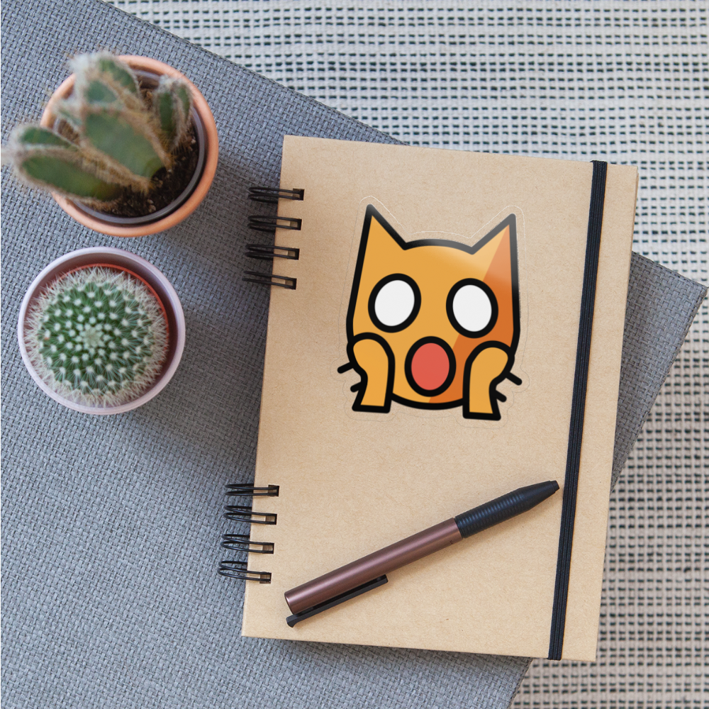 Weary Cat Moji Sticker - Emoji.Express - transparent glossy