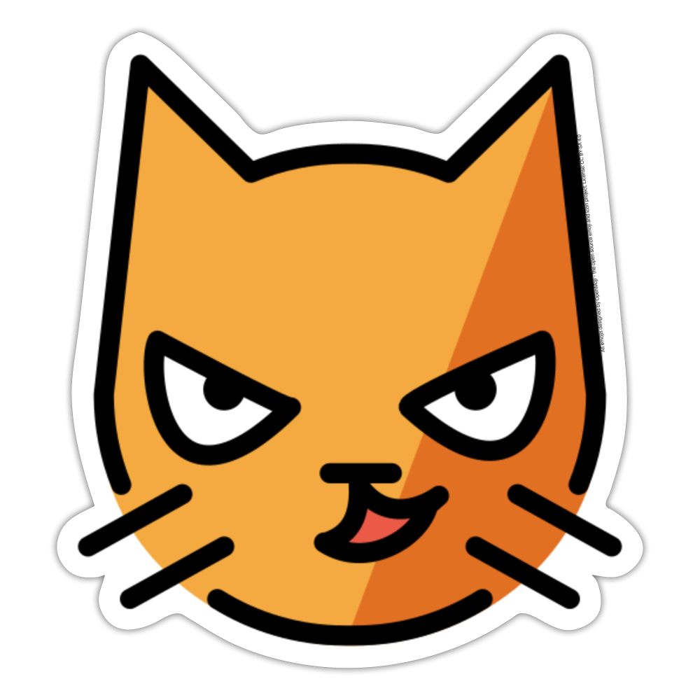 Cat with Wry Smile Moji Sticker - Emoji.Express - white matte