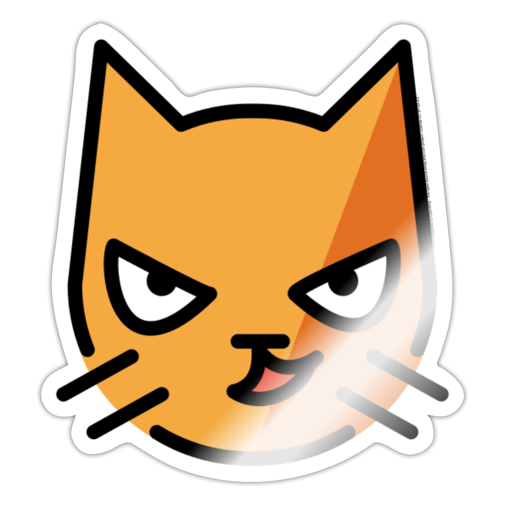Cat with Wry Smile Moji Sticker - Emoji.Express - white glossy