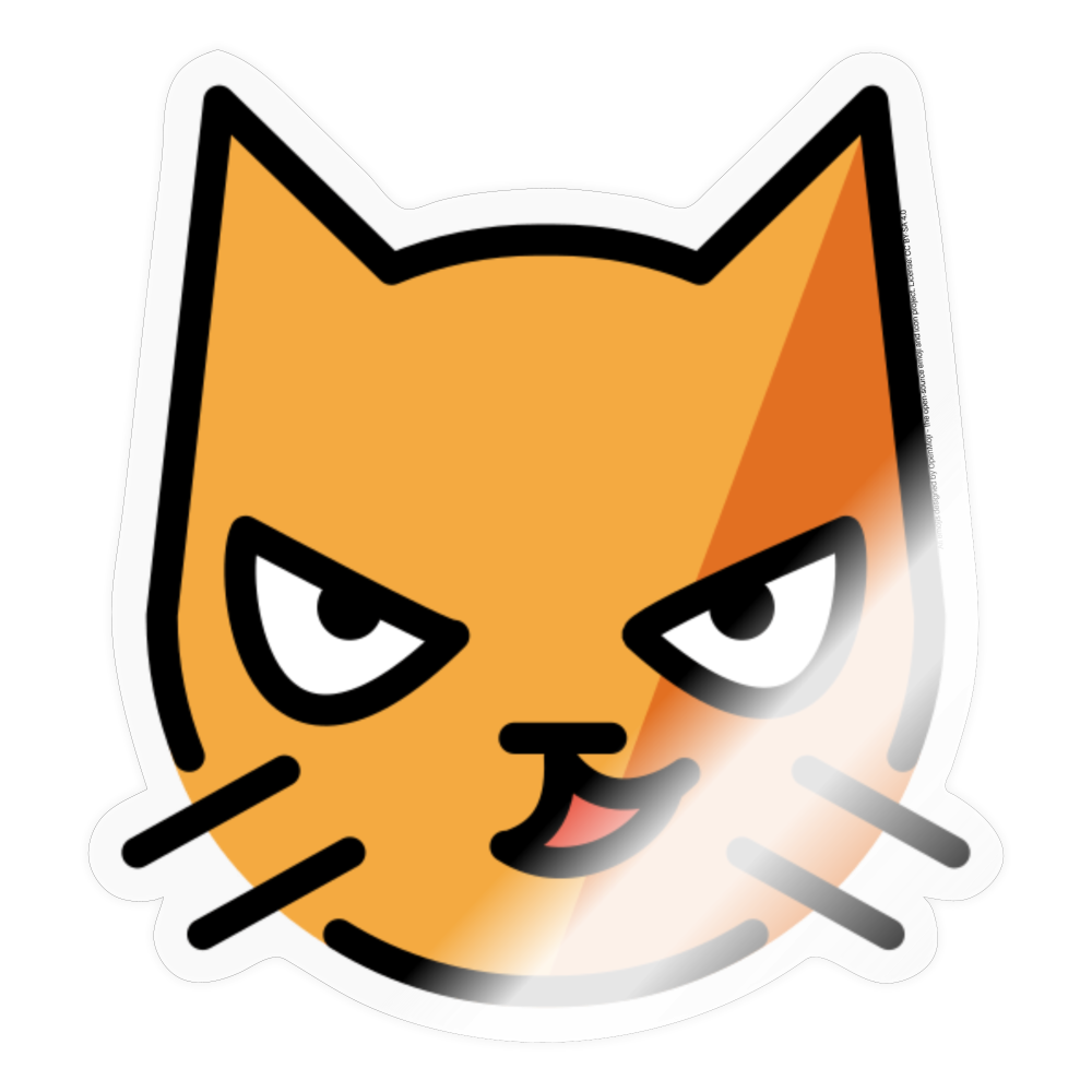 Cat with Wry Smile Moji Sticker - Emoji.Express - transparent glossy