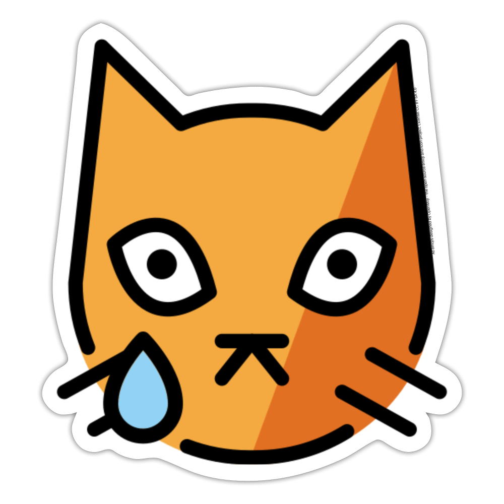 Crying Cat Moji Sticker - Emoji.Express - white matte